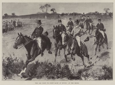 Les courses Point-to-Point de Bar à Epping, au ruisseau - William Barnes Wollen